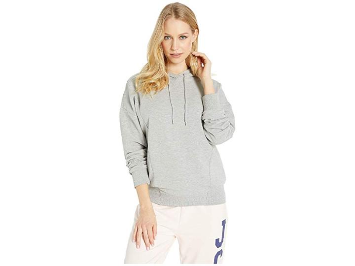 Juicy Couture Oversize Back Logo Collegiate Hoodie (heather Cozy) Women's Clothing