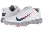 Nike Golf Lunar Command 2 Boa (white/thunder Blue/wolf Grey/rush Coral) Men's Golf Shoes