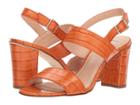 L.k. Bennett Rhiannon (tangerine Croc Effect Leather) Women's Sandals