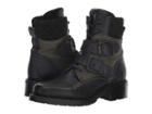 Frye Samantha Belted Hiker (black Multi Tumbled Full Veg/canvas/suede) Women's  Shoes