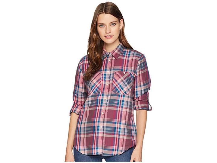 Lauren Ralph Lauren Plaid Cotton-twill Shirt (red Multi) Women's Clothing