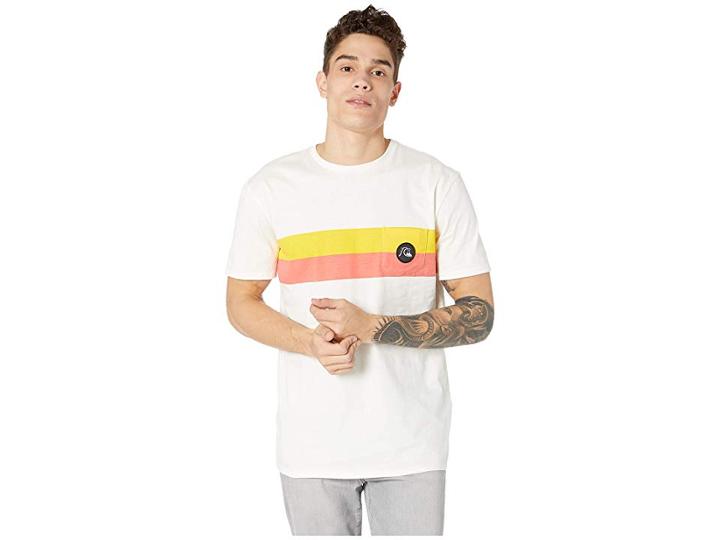 Quiksilver Season Stripe Pocket Tee (gardenia) Men's T Shirt