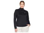 Nike Pro Long Sleeve Half-zip (size 1x-3x) (black/white) Women's Long Sleeve Pullover