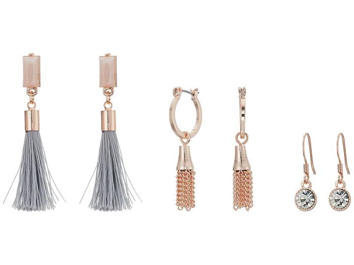 Guess 9-pair Mixed Earrings Set Including Studs And Drops (rose Gold/crystal/pink) Earring