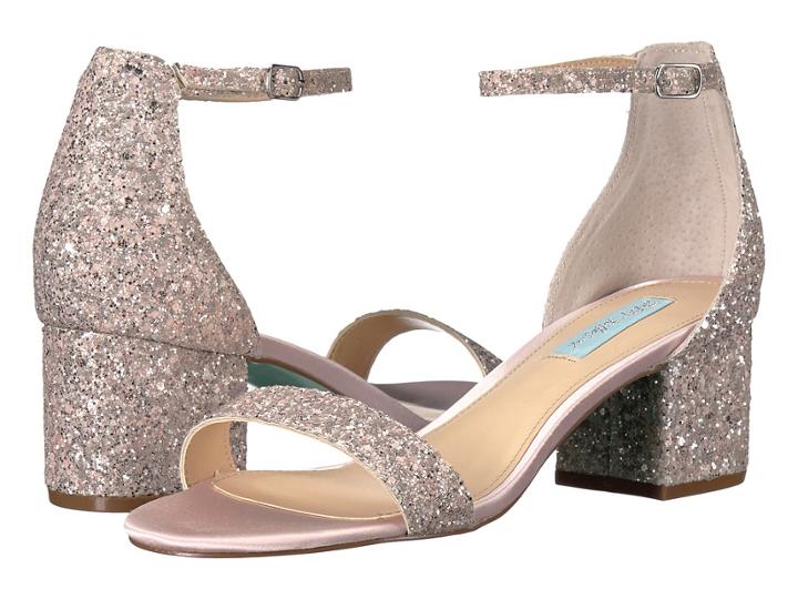 Blue By Betsey Johnson Jayce (blush Glitter) Women's 1-2 Inch Heel Shoes