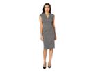 Maggy London Herringbone Jacquard Novelty Sheath Dress With Cap Sleeve (black/white) Women's Dress
