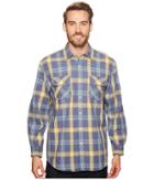 Pendleton Beach Shack Twill Shirt (indigo/ochre Plaid) Men's Clothing