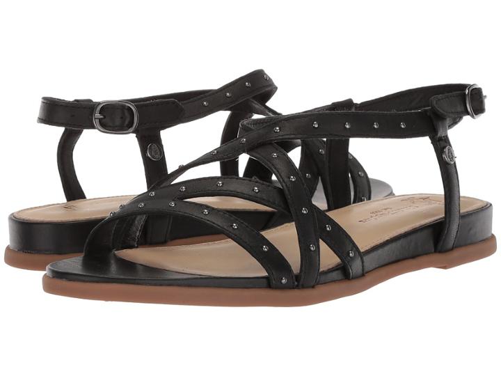 Hush Puppies Dalmatian Pinstud (black Leather) Women's Sandals