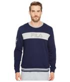 Fila Locker Room Sweatshirt (navy/grey Heather/silver Dollar) Men's Sweatshirt