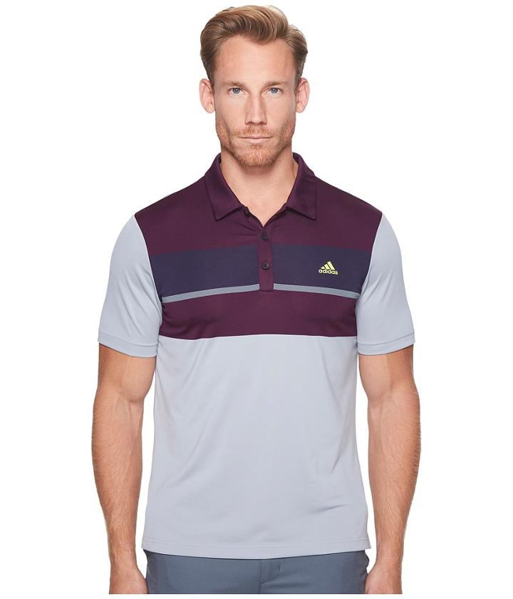 Adidas Golf Climacool Engineered Block Polo (black/red Night/noble Ink/vista Grey) Men's Short Sleeve Pullover