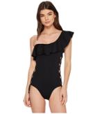 Laundry By Shelli Segal Strapped One Shoulder One-piece Swimsuit (black) Women's Swimsuits One Piece