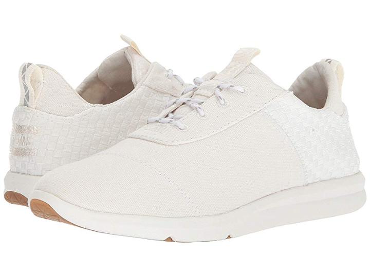 Toms Cabrillo (white Canvas/basket Weave) Women's Lace Up Casual Shoes