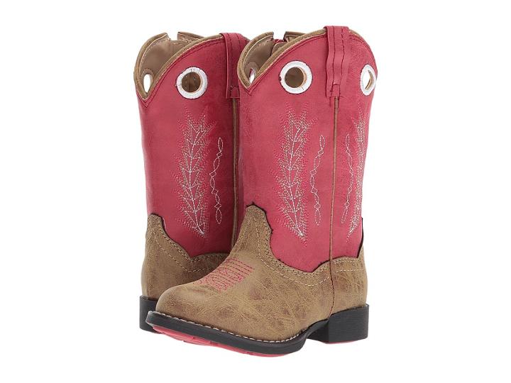 Roper Kids Hole In The Wall (toddler) (tan Faux Leather Vamp Red Shaft) Cowboy Boots