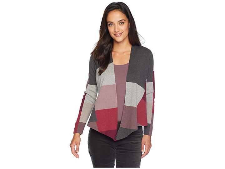 Nic+zoe Petite Rich Color Block Cardy (multi) Women's Sweater