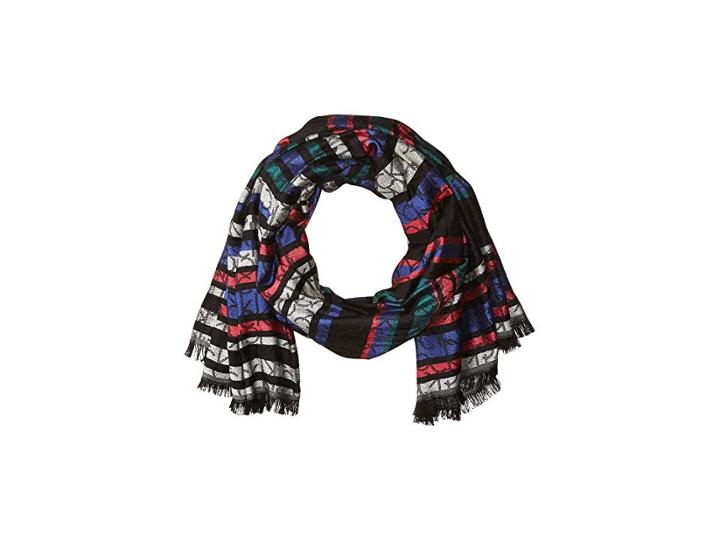 Calvin Klein Striped Calvin Logo (teal) Scarves