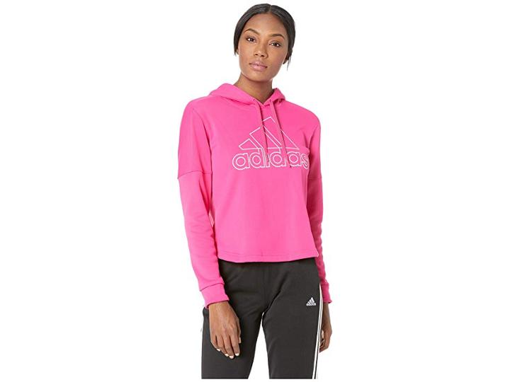Adidas Team Issue Pullover Hoodie (real Magenta) Women's Clothing