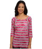 Lole Alicia Top (rhubarb Stripe) Women's Long Sleeve Pullover