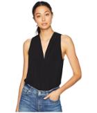 Bcbgeneration Low V-neck Bodysuit W/ Snap Closure (black) Women's Jumpsuit & Rompers One Piece