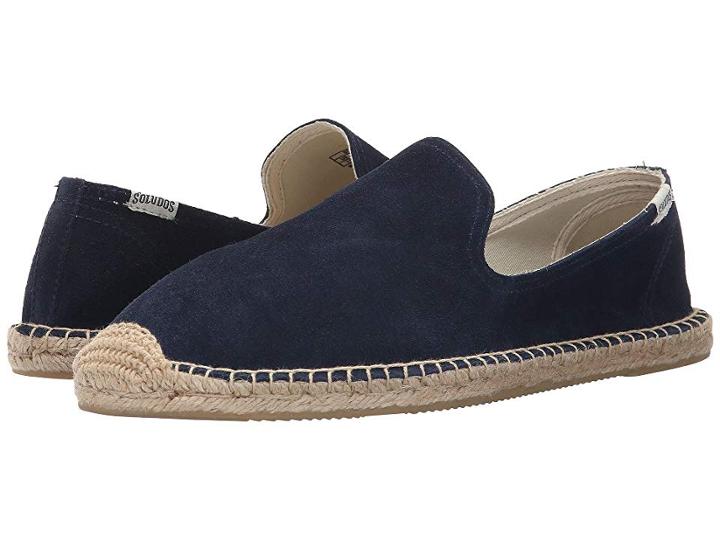 Soludos Smoking Slipper Suede (navy) Men's Slippers