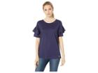 U.s. Polo Assn. Solid Ruffle Sleeve Tee (evening Blue) Women's Clothing