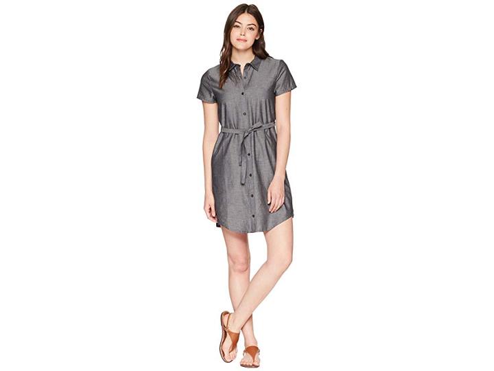 Nau Short Sleeve Twisted Shirtdress (caviar) Women's Dress