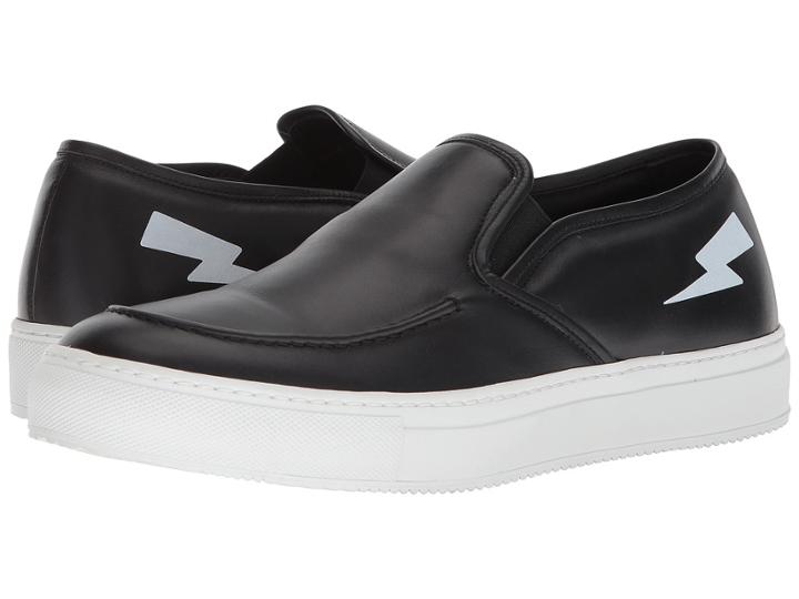 Neil Barrett Thunderbolt Skate Sneaker (black/white) Men's Shoes