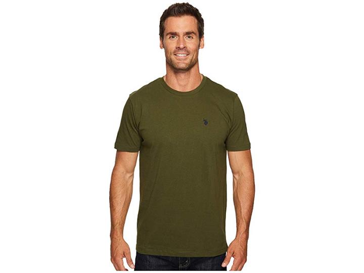U.s. Polo Assn. Crew Neck Small Pony T-shirt (olive Press) Men's Short Sleeve Pullover