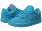 Puma Kids Suede Iced Fluo (toddler/little Kid/big Kid) (atomic Blue) Girls Shoes