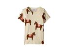 Mini Rodini Horse Short Sleeve T-shirt (infant/toddler/little Kids/big Kids) (pink) Girl's T Shirt