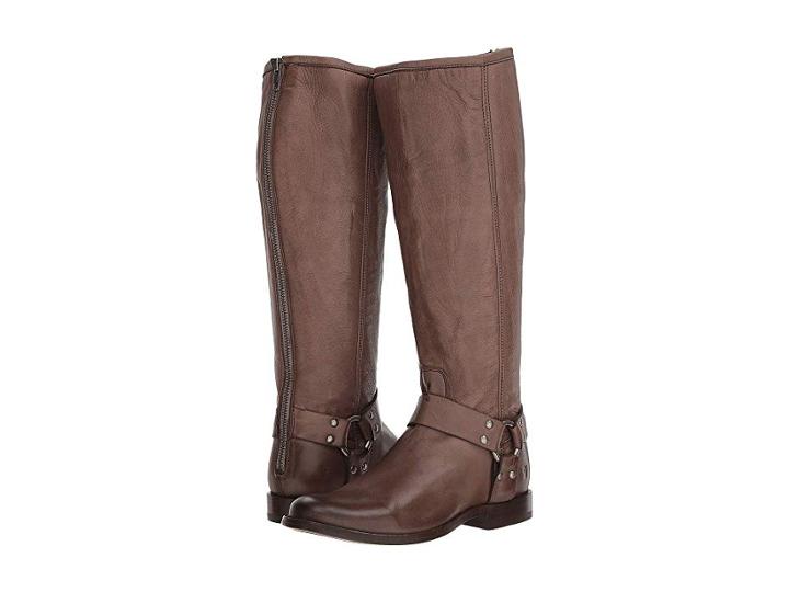 Frye Phillip Harness Tall (grey Extended Soft Vintage Leather) Women's First Walker Shoes