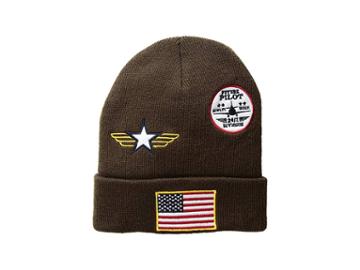San Diego Hat Company Kids Pilot Patch Beanie (toddler/little Kids) (brown) Beanies