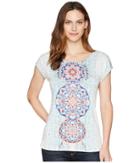 Tribal Printed Jersey Cap Sleeve Top (fiesta) Women's T Shirt