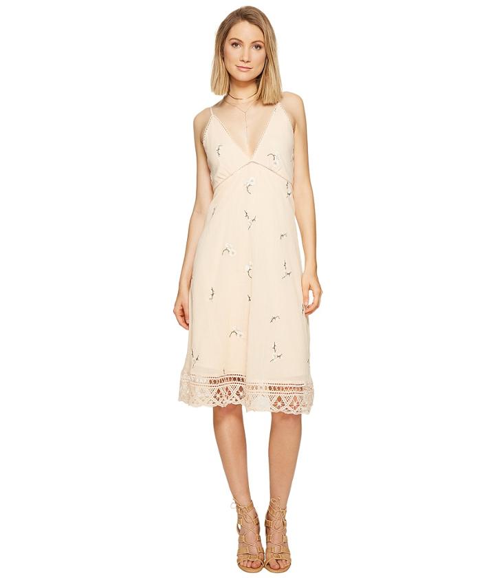 Bb Dakota Haleigh Embroidered Dress (peach Blossom) Women's Dress
