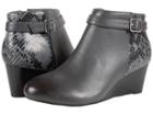 Vionic Elevated Shasta Wedge Boot (grey Snake) Women's Wedge Shoes