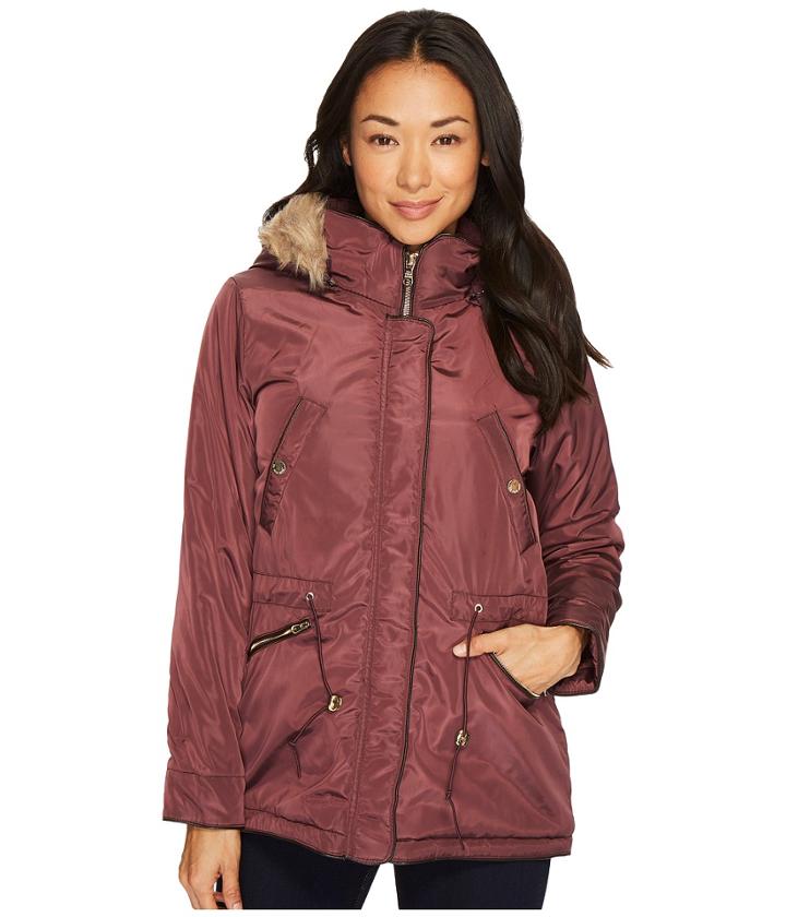 U.s. Polo Assn. Drawstring Waistband Puffer (vintage Port) Women's Coat