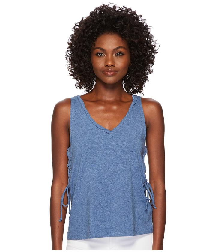 Splendid Lace-up Lounge Tank Top (ocean Blue Heather) Women's Sleeveless