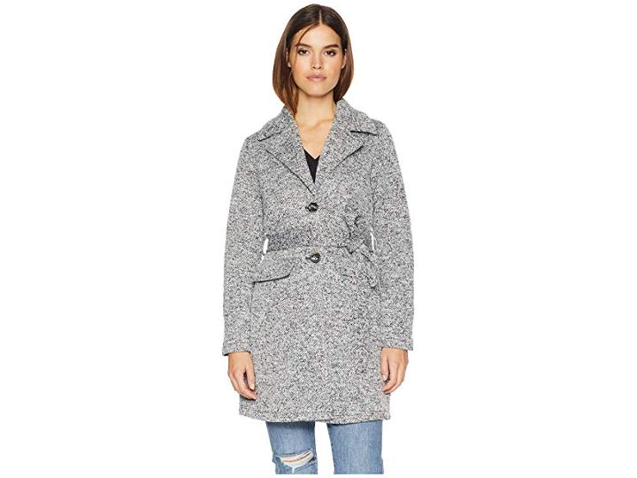 Steve Madden Fleece Trench (light Gray Heather) Women's Coat