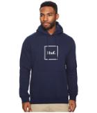 Huf Outline Box Logo Pullover Hoodie (navy) Men's Sweater