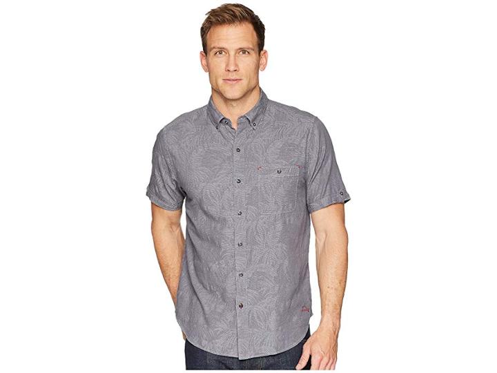 Tommy Bahama Desert Fronds Camp Shirt (forged Iron) Men's Clothing
