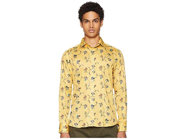 Etro New Warrant Floral Shirt (parchment) Men's Clothing