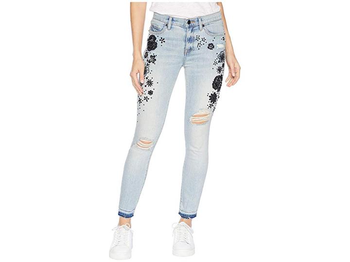 Juicy Couture Denim Embellished Secret Garden Skinny Jeans (presley Wash) Women's Jeans