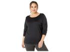 Nike Dry Elastika Long Sleeve Top (sizes 1x-3x) (black/black) Women's Clothing