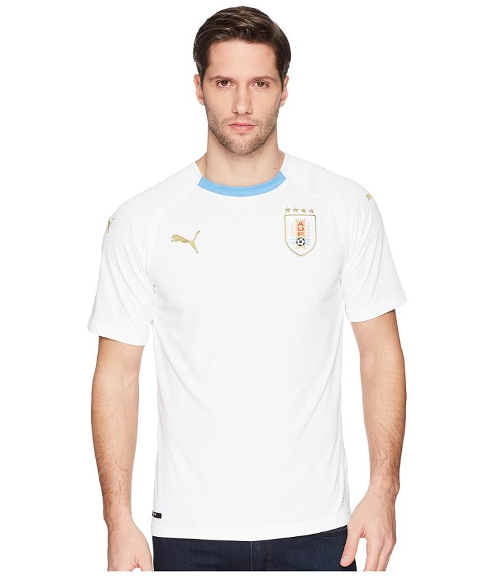 Puma Uruguay Away Replica Shirt (puma White/silver Lake Blue) Men's Clothing