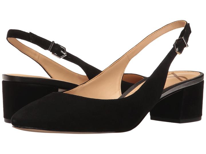 Sam Edelman Lorene (black Kid Suede Leather) Women's 1-2 Inch Heel Shoes