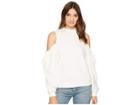 Kensie Cozy Fleece Sweatshirt Ks2u3001 (french Vanilla) Women's Sweatshirt