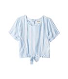 Maddie By Maddie Ziegler Rayon Challis Print Woven Tee With Tie Front (big Kids) (blue) Girl's T Shirt