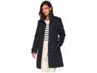 Cole Haan Belted Signature Quilt Zip Front Coat With Trapunto Stitching Details (black) Women's Coat