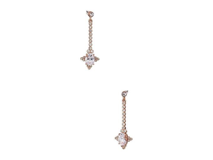 Kate Spade New York Rise And Shine Linear Earrings (clear/rose Gold) Earring