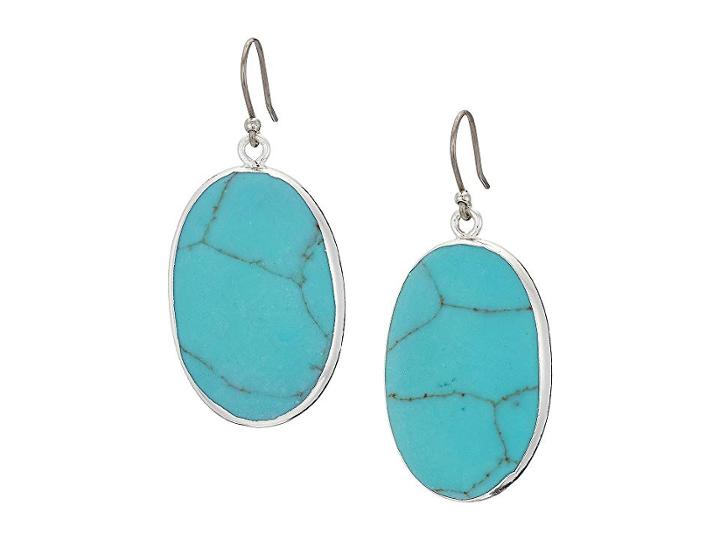 Lucky Brand Turquoise Drop Earrings (silver) Earring
