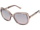 Guess Gf6060 (crystal Mauve With Silver/pink Gradient Flash Lens) Fashion Sunglasses